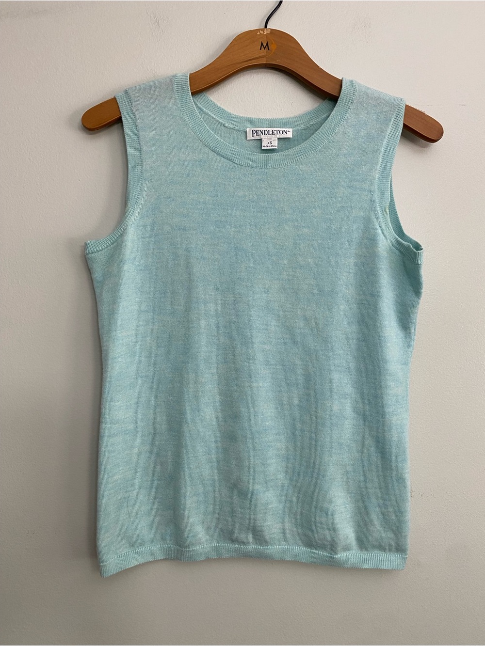 Women’s Pendleton Merino Wool Knit Blue Sleeveless Sweater Tank - XS